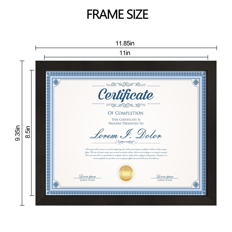 Hongkee 8.5x11 Diploma Frame with Tempered Glass, Multi Certificate 8.5