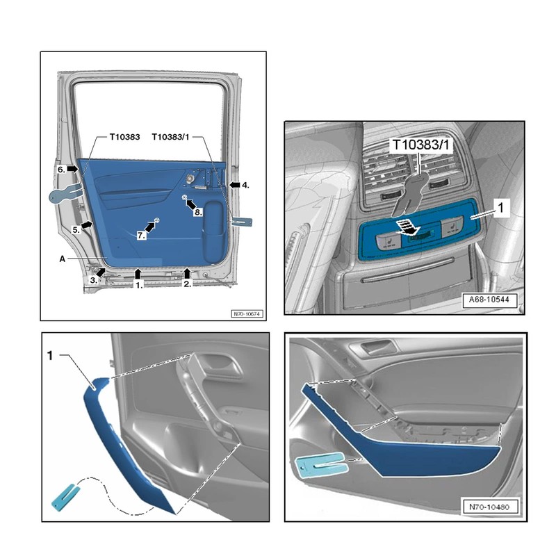 AOWINHIT 3pcs Door Trim Wedge Panel Clip Tool T10383 Car
