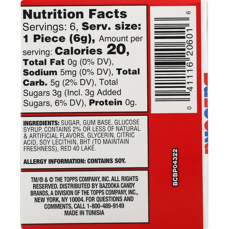 Bazooka Bubble Gum Bulk Individually Wrapped Original Pink Chewing Gum