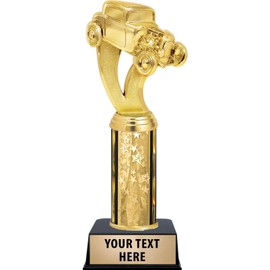 Hot Rod Trophy, 11" Gold Stars Hot Rod Trophy Award, Customize Now Prime
