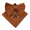 Kihatwin Mens Pre-Tied Oversized Bow Tie Tuxedo Velvet Bowtie Cufflinks