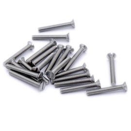 M2 (2mm x 30mm) Slot Countersunk Machine Screw (Bolt) - Stainless Steel (A2) (Pack of 20)