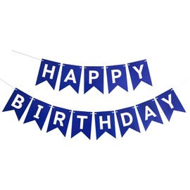 CareCheer Happy Birthday Banner - Nautical Theme Party Supplies Garland Decorations Boy Signs Nursery Hanging Decor (Royal Blue)