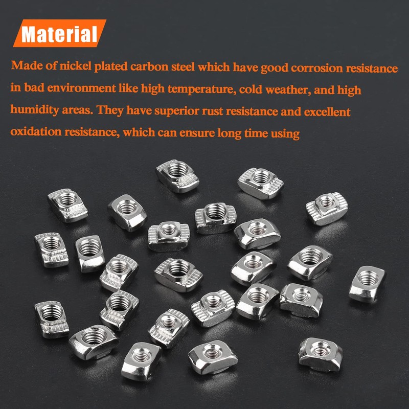 HELIFOUNER 200 Pieces 2020 Series M5 T Nuts, M5 T