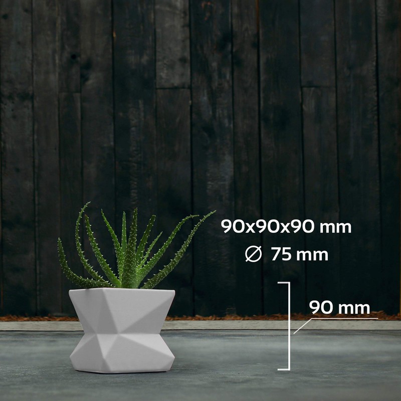 CONCRETTE Flower Pot, Matte White, 9x9x9 cm