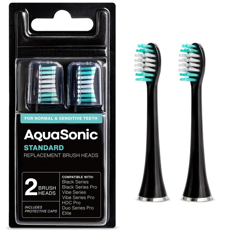 AquaSonic Genuine Standard Replacement Brush Heads | for Normal &