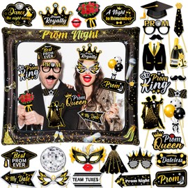 HOWAF Prom Photo Booth Props Kit- 1pcs Prom 2025 Giant Inflatable Photo Frame Selfie Frame with 29pcs Prom Night Party Props Graduation Photo Booth Props Prom Decorations 2025 Graduation Decorations