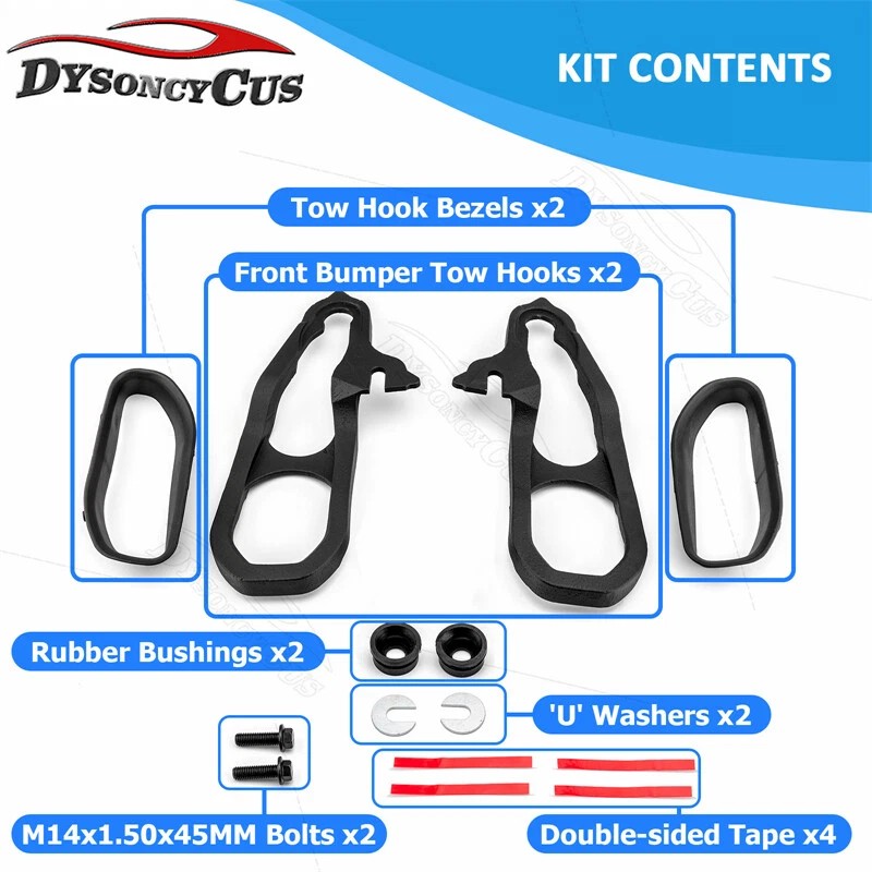DY 2PCS Front Tow Hooks Heavy Duty Fit For Dodge