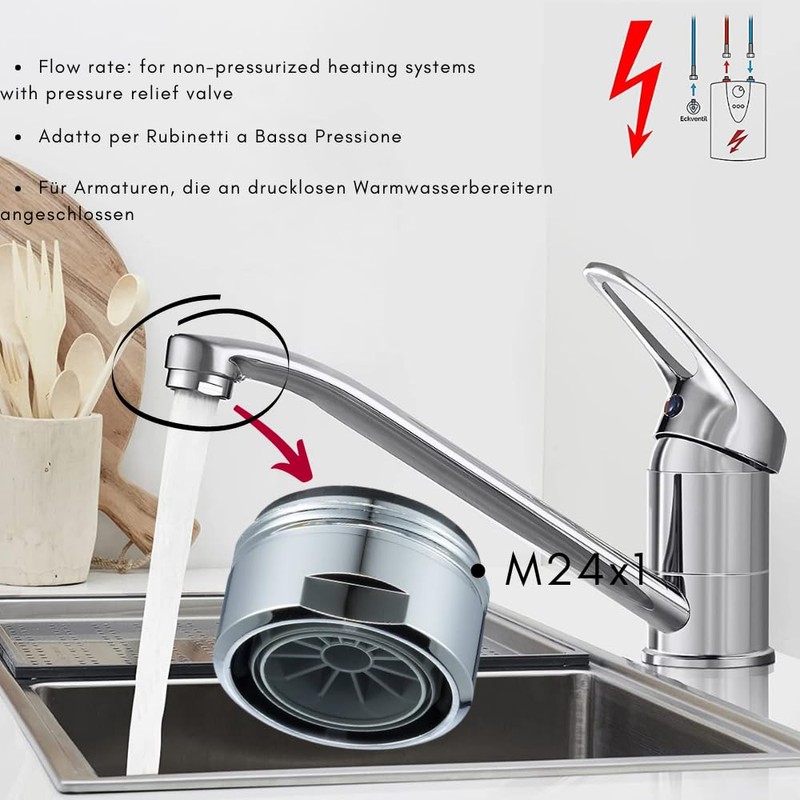 Schläfer | 1800016 Neostrahl M24 Chrome-Plated Universal Aerator Compatible with