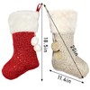 Mauts 20-inch white and red Christmas stockings,used for gift box