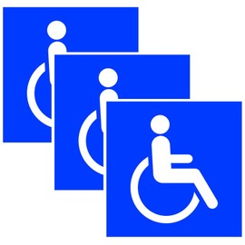 3 x Sticker Sign Wheelchair User Disabled Warning Sticker