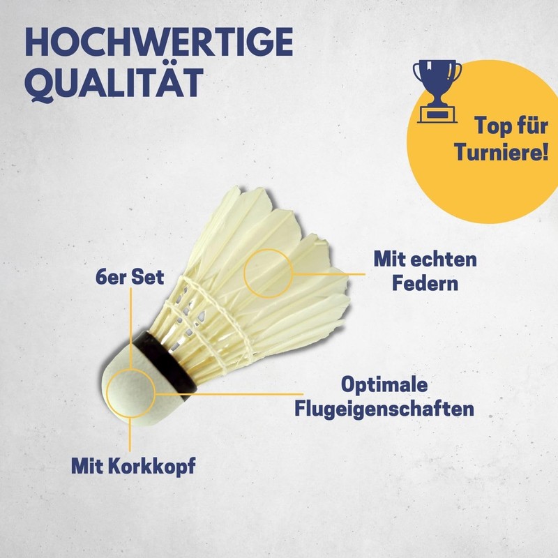 Best Sport 6-Piece Tournament Shuttle Cocks - White