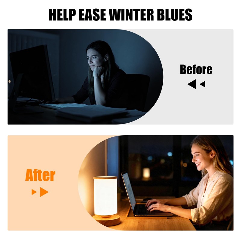 Qiuxunies Light Therapy Lamp 10000 Lux, Sunlight Lamp with Remote