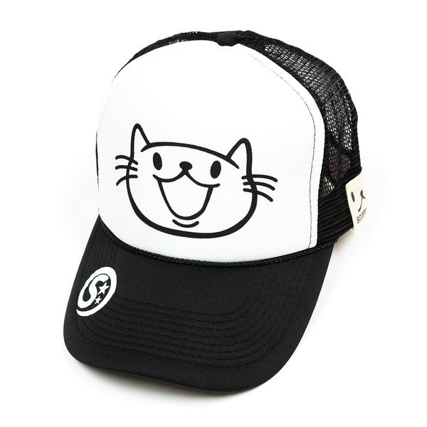 Scorpy SMILE CAT Mesh Cap for Cat Lovers, Black, Black