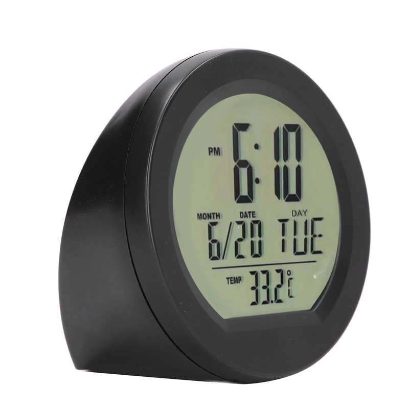 Car Digital Temperature Dashboard Clock Solar Powered Automatic Mini Car