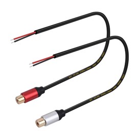 sovunis 2Packs Speaker Wire RCA Audio Both Female Plug Jack Connector Adapter to Bare Wire Open End Pigtail Audio Video Lotus Plug Repair Cable for Amplifier, Receiver, Speakers, etc.