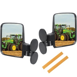Piclafe Universal Tractor Mirrors, Strong Magnetic Side Mirrors for Tractors, Forklifts, Lawn Movers, Lift Trucks, Golf Cart, Compatible with John Deere, Kubota and more, 2pcs (left and right)