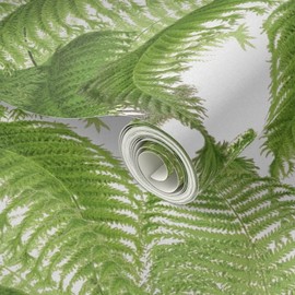Peel & Stick Wallpaper 3ft x 2ft - Fern Green Greenery Botanical Classic Leaves Plants Vintage Victorian Retro Custom Removable Wallpaper by Spoonflower