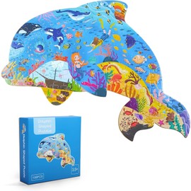 GAYISIC Rompecabezas de Delfines para niños de 4 a 8,8 a 10 años, 108 Piezas con Forma de Delfines Puzzles para niños Regalo para niños Puzzles educativos de Aprendizaje Juguetes para niños y niñas