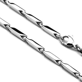 Merdia Stainless Steel Ingot Chain 36" Necklace for Man [Jewelry]