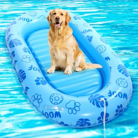 JellyArch Dog Float for Pool with Handle and Rope,59 x 35 Inch Dog Pool Float for Small Medium and Large Dogs,Inflatable Foldable Summer Pet Raft Swimming or Lake Water Games,Hold up to 150 Pounds
