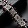Women Fashion Classical Elegant Alloy Rhinestone Flower Bracelet Jewelry