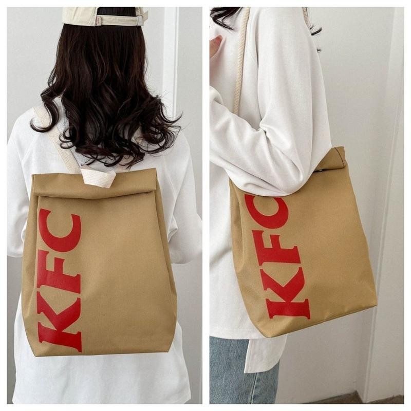 Fashion McDonald's Backpack with Unique Letter Print Starbucks Bag, Comfortable