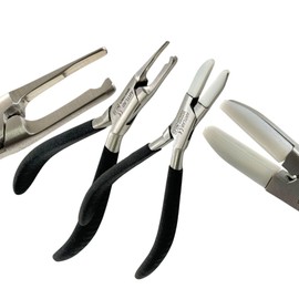 Optical Pliers for Adjusting and Bending Eyeglasses Arms & Frames & Nose Pad Applying Pliers | Black Grip Handle | German Stainless Steel Eyewear Adjusting Pliers (Black-#21+#22 (Set of 2))