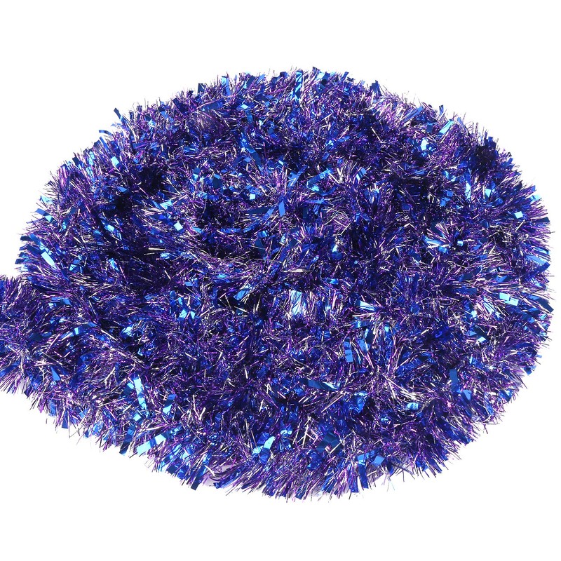 DIYASY RoyalBlue Christmas Chunky Tinsel Garland for Christmas Tree Decorations