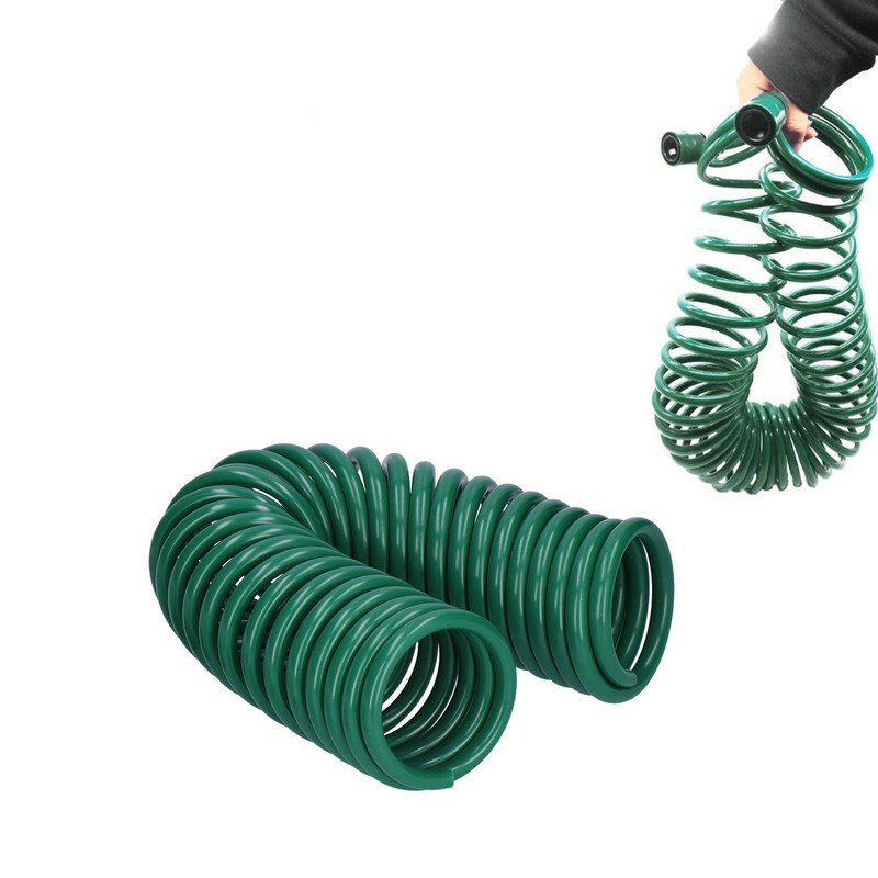 7.5M Coiled Water Hose Retractable Water Pipe Sprayer Connector Garden