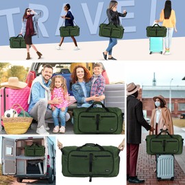 Fmeida Travel Bag Foldable Large Hand Luggage Bag for Aeroplane Sports Bag Women's Weekender Men's Foldable Duffle Bag with Shoe Compartment Lightweight Gym Bag Waterproof Sauna Bag Hospital Bag