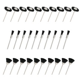 NIUPIKA Bristle Polishing Brushes Bits Cup Wire Brush Set Soft Nylon Cleaning Accessories 2.35mm Shank for Rotary Drill Tools Pack of 30 Pieces