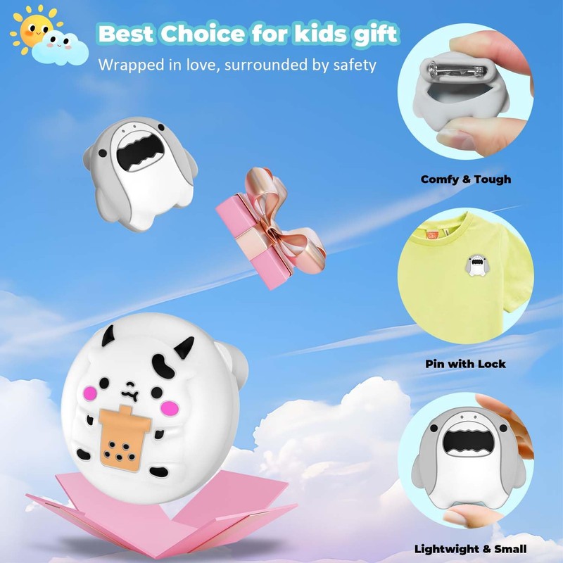 (2 Pack) Compatible with AirTag Holder for Kids, Soft Silicone