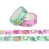 Lindsay Braman Studios Doodled Mental Wellness Washi Tape Set, 2 Rolls, Mint Green and Pink, 1.5cm x 10m - Creative Journal Recovery Therapist Gift