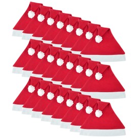 WELLGRO 24 Christmas hats with bobble - 30 x 30 cm (W x H), one size, red/white