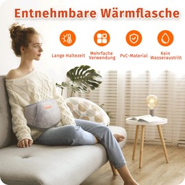 Fesaizwi Hot Water Bottle Belt, 1L Hot Water Bottle Belt, 3-in-1 Portable PVC Hot Water Bottle, Fashion Hot Water Bottle with Soft Cover and Waist Cover, for Neck and Shoulder Back Legs