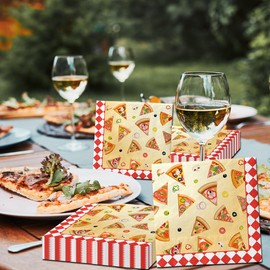 40Pcs Pizza Dessert Napkins 40Pcs Pizza Birthday Napkins I Love Pizza Pizza Time Lunch Dinner Tableware Disposable Paper Napkin Set for Pizzaria Themed Wedding Birthday Baby Shower Party (Pizza)