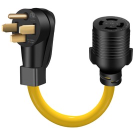 LAZMUMI Generator Transfer Switch Adapter Cord, 14-50P Male to L14-30R Female, 50 Amp to 4 Prong Generator Plug Adapter, Generator to House Adapter Cord, 50Amp STW 10 AWG(1.5FT)