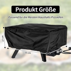 Pizza Oven Cover Black Pizza Oven Cover Outdoor Protective Cover Waterproof Cover Made to Measure Pizza Oven for Accessories 55 x 55 x 27 cm