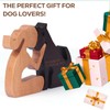 Aphromirel Man and Dog Wooden Statue Dog Figurines Wooden Statue