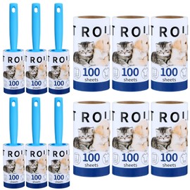 1200 Sheets Extra Sticky Lint Rollers for Pet Hair, Upgraded 6 Handles with 12 Refills Portable Travel Size for Couch Furniture Clothes Dog & Cat Hair Remover