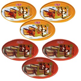 Nissui Canned Sardine Variety Pack – Sweet Soy Sauce & Misoni (Soybean Paste) – Japanese Iwashi, Ready-to-Eat, High-Protein Seafood, 3.52 oz (6 Cans)