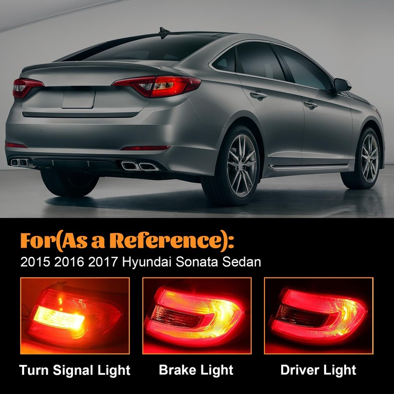 PIAOYUE- For 2015 2016 2017 Hyundai Sonata Sedan Outer Tail
