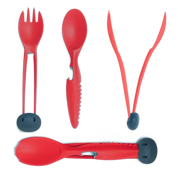 Colapz Red 7-in-1 Travel Cutlery Set - Camping Cutlery Set