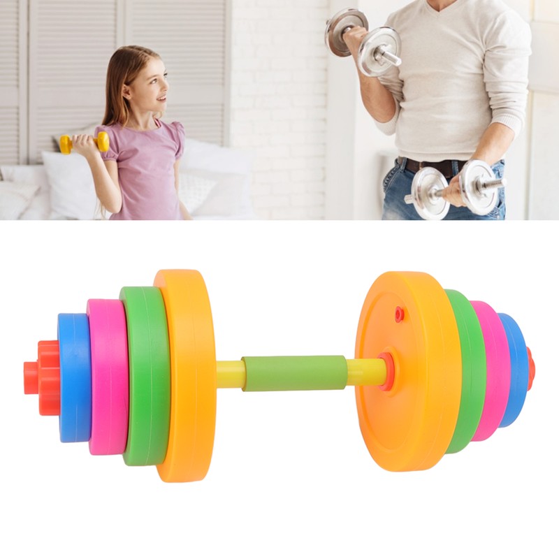 Adjustable Dumbbell Toy Plastic Fitness Weight Lifting Dumbbell for Kids