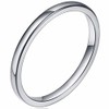 JUDE 2MM Tungsten Carbide Stackable Ring Plain Wedding Band (Silver,