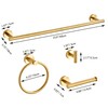 Brushed Gold Bathroom Hardware Set 10 Piece with Towel Racks
