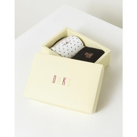Daks (신세계강남점)DBSS1F403 화이트 라인배색 면혼방 중목양말2종세트 (DBS S1F403) White Line Color Matching Cotton Blend Mid-Calf Socks 2 Set