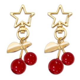 WXCATIM Cherry Keychain Cherry Bag Charm Purse Charms For Handbags 2Pcs Kawaii Accessories Cute Charms For Keychains Gifts For Women