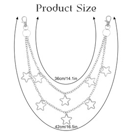 ElevateTechPants Chain Wallet Chain Silver Trousers ChainStar Hip Hop Goth Accessories Wallet Chains for Men Cute Decorative Dresses Casual Pants Women Girl Gift Waist Body